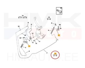 Tulepesuri pihustite kinnituskomplekt OEM Peugeot 308