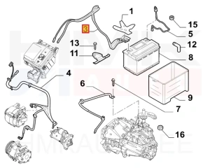 Провода с клеммой АКБ (+) OEM Jumpy/Expert/Scudo 2011-