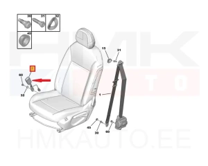 Turvavöö vastus eesmine OEM Citroen C-Elysee/Peugeot 208,301