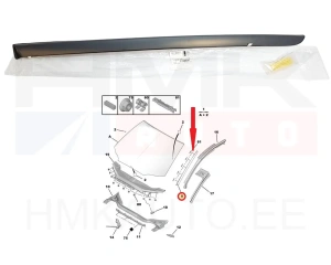 Esiklaasi liist vasak OEM Citroen C5 08-