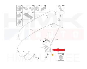 Antennin jalka OEM Peugeot/Citroen