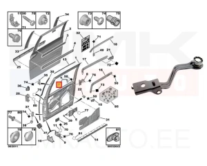 Ролик сдвижной двери верхний левый OEM Citroen C8/Peugeot 807