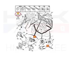 Замок багажника задний с ключами OEM Peugeot 406