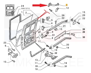 Liugukse ülemine tugi vasak OEM Jumpy/Expert/Scudo 95-06