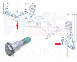 Болт крепления переднего рычага, передний OEM Renault Trafic 2001-