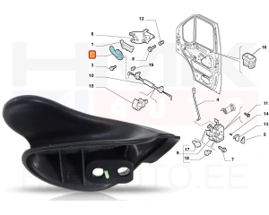 Ukselink esiuksele, sisemine vasak OEM Jumper/Boxer/Ducato 01-06