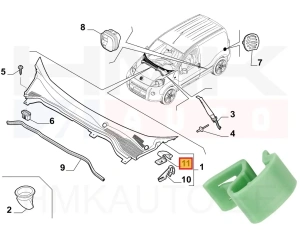 Esiklaasi aluse õhuresti klamber OEM Nemo/Bipper