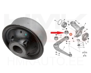 Front axle control arm bushing , rear lower OEM Peugeot 206