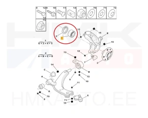 Kit roulement de roue avant OEM Citroen Saxo,Xsara/Peugeot 106,205,306,309