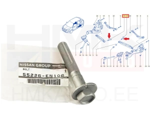 Boulon à tête excentrique de liaison, essieu arrière OEM Renault Kadjar,Koleos / Nissan Qashqai