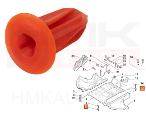 Douille de montage, cache sous moteur Jumper/Boxer/Ducato 2006-