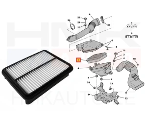 Filtre à air OEM Citroen C4 Aircross/Peugeot 4008 1,8HDi