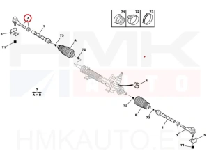 Raidetangon pää oikea OEM Peugeot 406