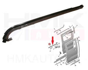 Sliding door guide bar middle left OEM Jumpy/Spacetourer/Expert/Traveller/Proace 2016-  L2-L3