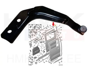 Liukuoven rullaohjain, ylempi vasen OEM Jumpy/Expert/Proace 16-