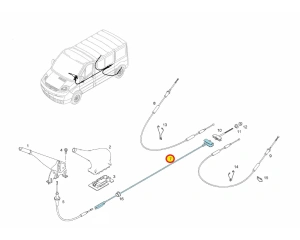 Seisontajarrun vaijeri keskellä OEM Renault Trafic L2 01-09