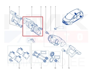 Pidurisadul tagumine parem (koos mootoriga) OEM Renault Talisman/Espace/Scenic