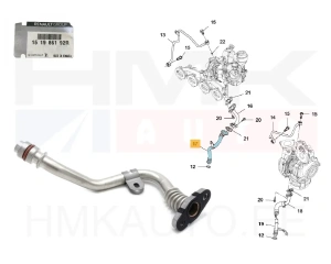 Tuyau de retour d'huile turbo OEM Renault 1,6DCi