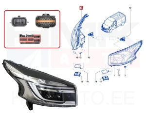 Фара передняя правая LED OEM Renault Trafic 2018-21