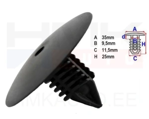 Fender liner clip Renault 35mm (1pcs.)