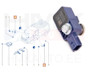 Turvapadja külgkokkupõrke andur OEM Renault Trafic III, Dacia Dokker/Duster