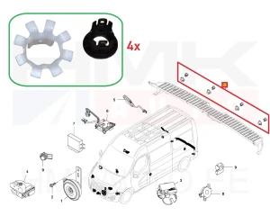 Монтажный комплект заднего парктроника OEM Renault Master III -2019 (штанга без подножки)