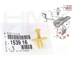 Lämpösuojan kiinnike OEM Citroen/Peugeot