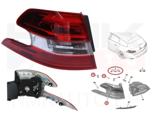 Feu arrière gauche Peugeot 308SW 2014-