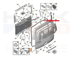 Уплотнитель заднего люка OEM Citroen Spacetourer/Peugeot Traveller/Toyota Proace Verso 2016-