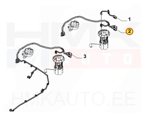 Polttoainepumpun ja polttoainesuodattimen johtosarja OEM Citroen Berlingo/Peugeot Partner, Rifter 1.5BlueHdi 2018-