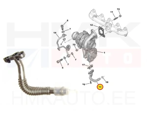 Tuyau de retour d'huile turbo OEM Citroen/Peugeot 1,5BlueHDI D5VR