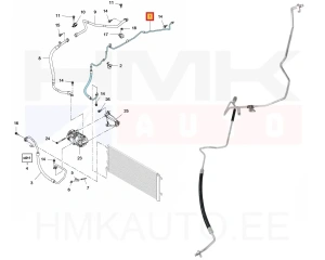 Korkeapainejohto, ilmastointilaite OEM Renault Master 2016-   (R1234yf)