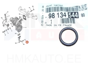 Turbon paluuputken tiiviste(O-rengas) OEM Citroen/Peugeot 1,5BlueHDI DV5R
