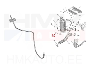 Tuyau du capteur de pression des gaz d'échappement OEM Citroen/Peugeot 1,5BlueHDI DV5R