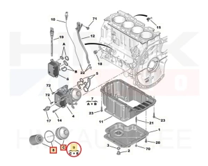 Крышка маслянного фильтра OEM Citroen/Peugeot 1,5BlueHDI DV5R