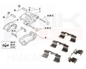 Disk brake pads accessory kit, front Jumper/Boxer/Ducato 06- (300/24mm brake disk)