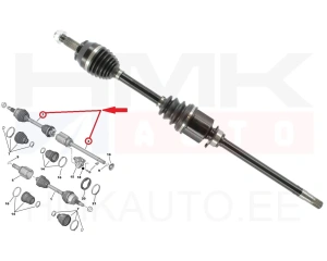 Veovõll komplektne parem Nemo/Bipper 1,3HDI 2010-