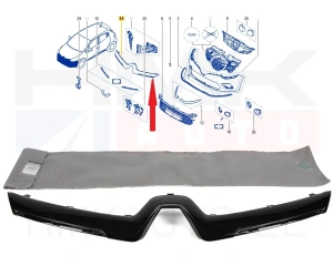 Молдинг решетки радиатора OEM Renault Clio IV 13-  (чёрный)