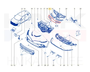 Молдинги решетки радиатора OEM Renault Clio IV 13-  (хром)