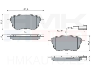 Piduriklotside komplekt eesmine Nemo/Bipper/Fiorino (1 anduriga)