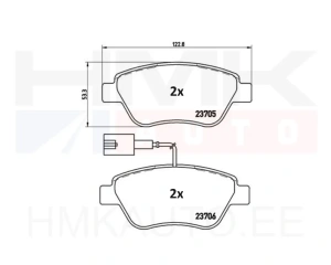 Piduriklotside komplekt eesmine Nemo/Bipper/Fiorino (2 anduriga)