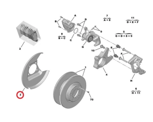 Brake disc splash panel rear right OEM Citroen C4 Picasso/Peugeot 308,3008