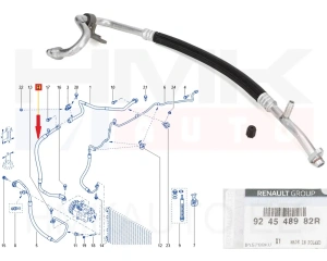Matalapainejohto, ilmastointilaite OEM Renault Master 2019-  FWD (R134a)