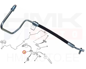 Tuyau flexible hydraulique arrière droit Citroen C5,C6