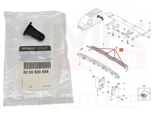 Fixing clip, rear bumper/stepboard OEM Renault Master