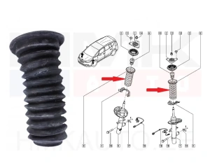 Пыльник амортизатора, передний OEM Renault Megane IV/Espace V/Talisman