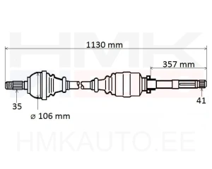 Veovõll komplektne parem Jumper/Boxer 2,0BlueHDI(81/96kW) / 2,2BlueHDI(88kW) 2016- Euro6