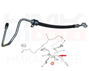 Tuyau flexible hydraulique arrière gauche Citroen C5,C6