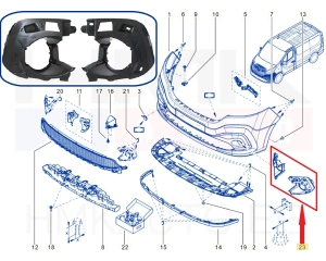 Комплект рамок крепления противотуманных фар OEM Renault Trafic III 2014- (правый+левый)