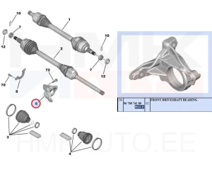 Vetoakselin tukilaakerin pidike OEM Citroen/Peugeot/Fiat ML6C